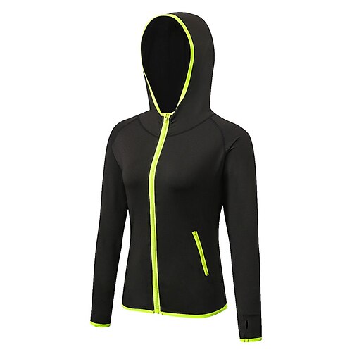 

Women's Cowl Neck Hoodie Jacket Yoga Top Winter Zipper Pocket Color Block Black Red Black Green Spandex Yoga Fitness Gym Workout Top Long Sleeve Sport Activewear Breathable Moisture Wicking
