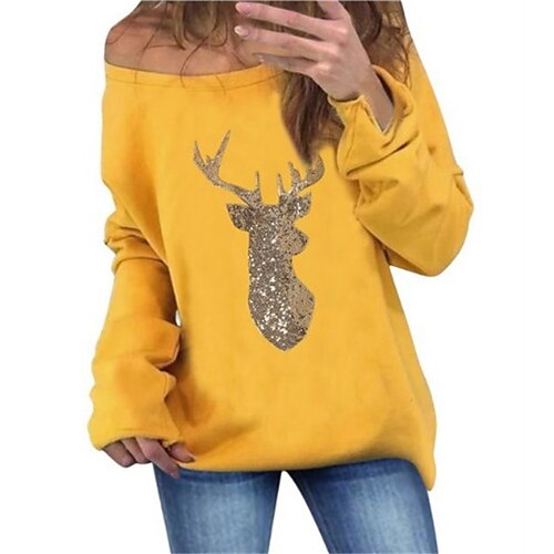 

Reindeer Masquerade Ugly Christmas Sweater / Sweatshirt Women's Christmas Christmas Carnival Masquerade Adults Party Christmas Polyester Top