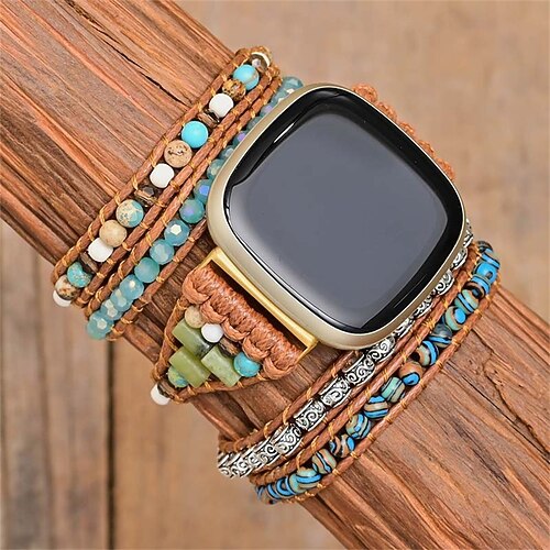 

1PC Smart Watch Band Compatible with Fitbit Versa 3 / Sense Versa 2 / Versa / Versa Lite Fabric Smartwatch Strap Handmade Adjustable Breathable Handmade Braided Rope Replacement Wristband