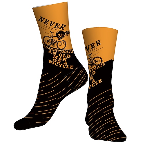 

Socks Compression Socks Cycling Socks Athletic Socks Funny Socks Novelty Socks Men's Women's Bike / Cycling Breathable Anatomic Design Wearable 1 Pair Graphic Cotton Orange S M L
