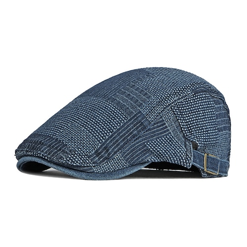 

Men's Hat Beret Hat Black Blue Light Blue Street Dailywear Weekend Adjustable Buckle Geometric Pattern Portable Comfort Fashion