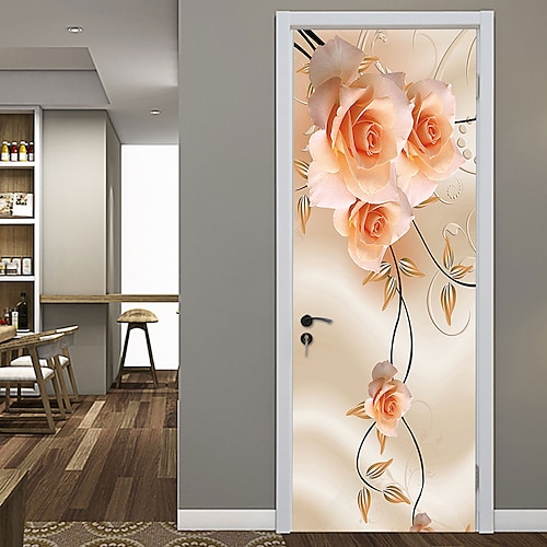 

Floral & Plants Door Stickers Decorative Waterproof Door Decal Decor 38.5200cm2Pcs