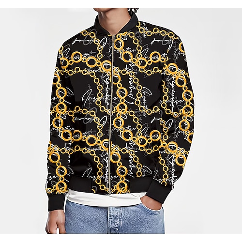 

Men Sherpa jacket Casual Outdoor clothing Daily Wear Fall Winter Regular Coat Regular Fit Thermal Warm Waterproof Windproof Warm Windbreaker Jacket Long Sleeve 3D Print Geometric Pattern Embroidered