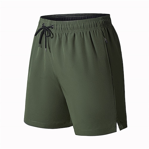 

Men's Shorts Beach Shorts Running Shorts Drawstring Elastic Waist Solid Colored Breathable Soft Short Daily Going out Streetwear Classic Style Casual Black Army Green Micro-elastic