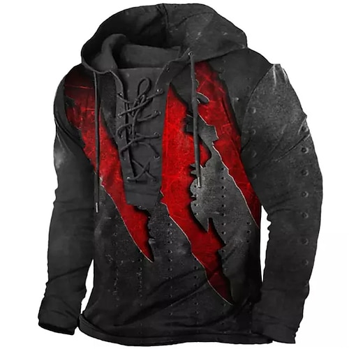 

Herren Hoodie Sweatshirt Kapuze Zur Seite fahren Schwarz Mit Kapuze Farbblock Grafik-Drucke mit Schnürung Bedruckt Casual Täglich Sport 3D-Druck Basic Strassenmode Designer Frühling Herbst