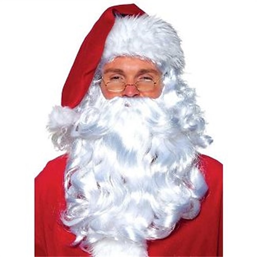 

Christmas Party wigs Underwraps White Santa Wig and Beard Adult Costume Set One Size