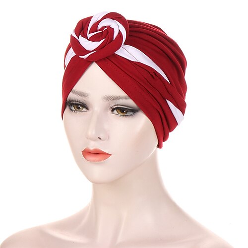 

ny mote to farger plate blomst lue virvel turban lue bohem stil turban lue base cap