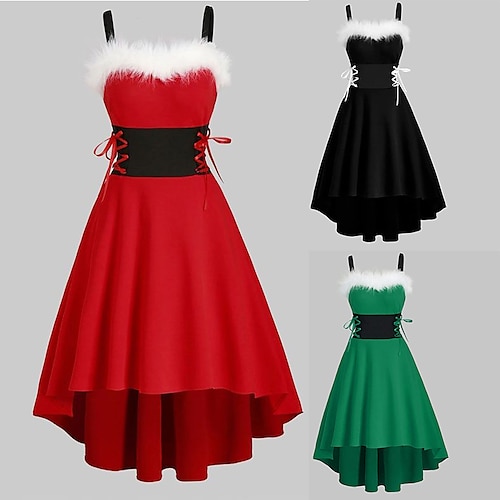 

Audrey Hepburn Plus Size Vintage Inspired Summer Dress Women's Costume Vintage Cosplay Christmas Midi Christmas / Spandex
