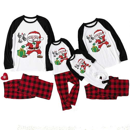 

Santa Claus Family Christmas Pajamas Nightwear Men's Women's Boys Girls' Cute Sweet Christmas New Year Christmas Eve Kid's Adults' Home Wear Polyester Top Pants