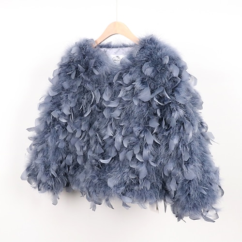 

Shawl Wrap Shawls Women's Wrap Keep Warm Princess Long Sleeve Faux Fur Wedding Wraps With Feather For Party Fall Winter