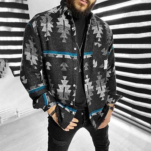 

Herren Flanelljacke Flanell Hemden Hemd Kragenhemd Hemdjacke Plaid Farbblock Geometrie Umlegekragen Gelb Rosa Königliches Blau Blau Orange Sport Natur Freizeitskleidung Langarm Tasche Bedruckt