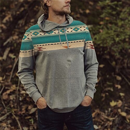 

Men's Unisex Hoodie Pullover Hoodie Sweatshirt Gray Hooded Color Block Graphic Prints Print Daily Sports 3D Print Streetwear Designer Casual Spring & Fall Clothing Apparel Hoodies Sweatshirts Long