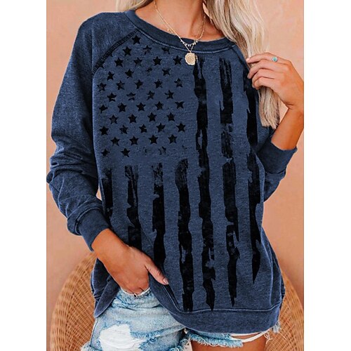 

Women's Sweatshirt Pullover Basic claret ArmyGreen Dark Blue Graphic Street Round Neck Long Sleeve S M L XL 2XL
