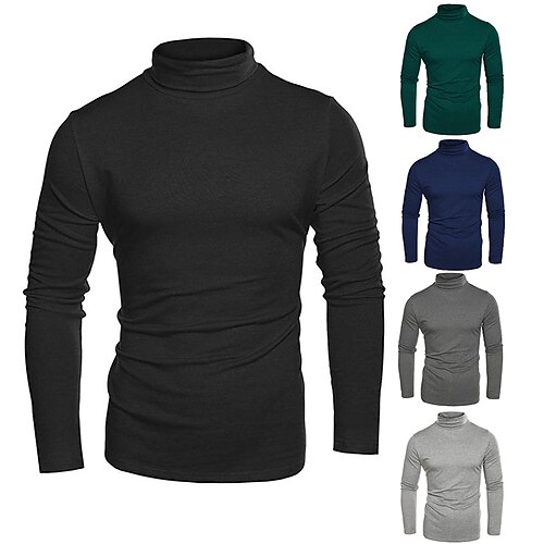 

Herren T Shirt Rollkragenhemd langarmshirt Glatt Coiled Gola Outdoor Casual Langarm Bekleidung Leicht Klassisch Brautkleider schlicht Schmaler Schnitt