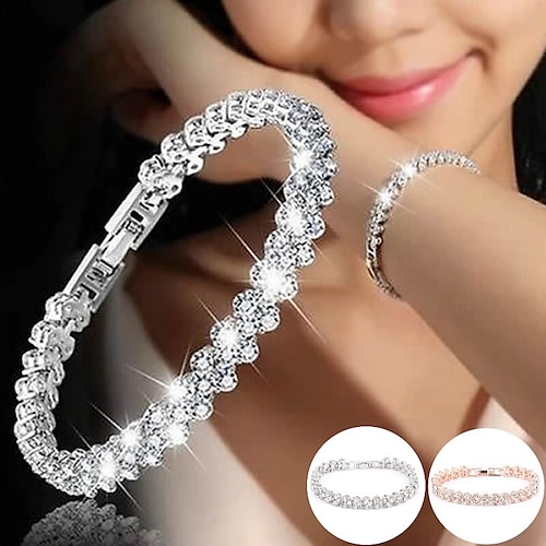 

Women's Bracelet Classic Flower Stylish Imitation Diamond Bracelet Jewelry Rose Gold / Silver For Daily