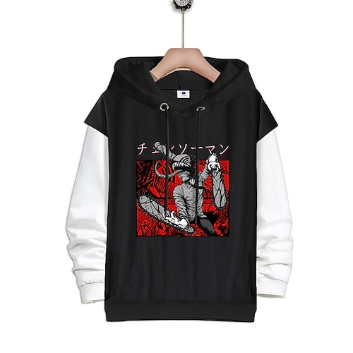 

Kettensägenmann Denji Kapuzenshirt Zeichentrick Manga Anime Grafik Kapuzenshirt Für Herren Damen Unisex Erwachsene Heißprägen 100% Polyester