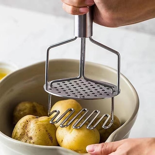 

Stainless Steel Potato Mashers Garlic Mud Pressure Puree Tool
