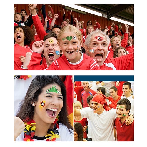 

10pcs/pack Football Fans Tattoo Stickers Soccer Game Fake Taty Body Art Waterproof Temporary Tattoo For Football Cup Match Party