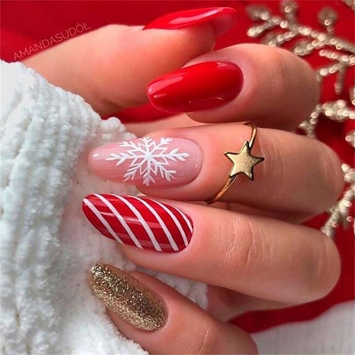

Simple Golden Flash Snow Flower Wearing Nail Enhancement Nail Patch Finished Product Wearing Nail Patch Finished Product