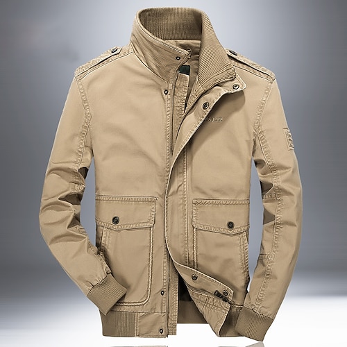 

Men's Winter Jacket Work Jacket Winter Coat Casual Jacket Durable Casual / Daily Daily Wear Vacation To-Go Zipper Standing Collar Warm Ups Comfort Leisure Jacket Outerwear Solid / Plain Color Pocket