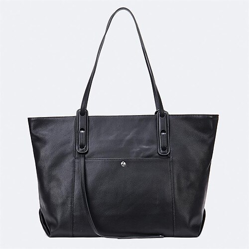 

Women's Crossbody Bag Top Handle Bag Shoulder Bag Nappa Leather Cowhide Zipper Solid Color Daily Black