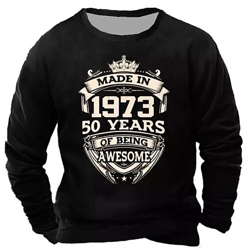 

Men's Sweatshirt Pullover Navy Blue Black Crew Neck Letter Graphic Prints Print Daily Sports Holiday 3D Print Basic Streetwear Designer Spring & Fall Clothing Apparel Hoodies Sweatshirts Long Sleeve