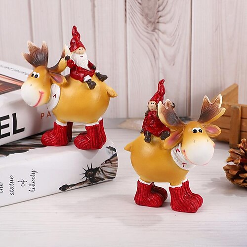 

Christmas Resin Decoration Christmas Villain Sitting Elk Home Decoration Desktop Holiday Atmosphere Ornaments
