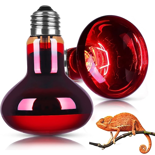 

2pcs Heat Lights Lamp Bulb 100W Infrared E26/E27 Red Light Heating Bulb Suitable for Pet Lizards Tigers Dragons Chameleons Snakes Reptiles and Amphibians AC110V AC220V