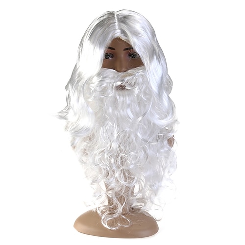 

Christmas Party wigs White Santa Claus Moustache Hat Fancy Dress Costume Wizard Wig And Beard Set Christmas Hallowee Xmas Party Decoration