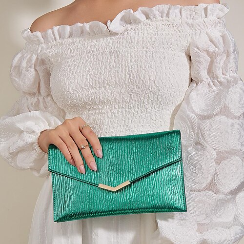 

Women's Evening Bag Handbag PU Leather Metallic Party / Evening Date Green