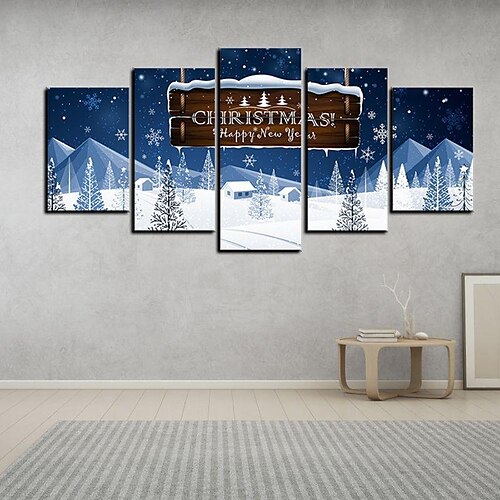 

5 Paneles Christmas Prints/Posters Snowflake Wall Art Modern Picture Home Decor Wall Hanging Gift Rolled Canvas Unframed Unstretched