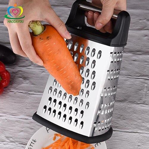 

Stainless Steel Box Grater - 4 Side Kitchen Vegetable Shredder Slicer Zester with Container