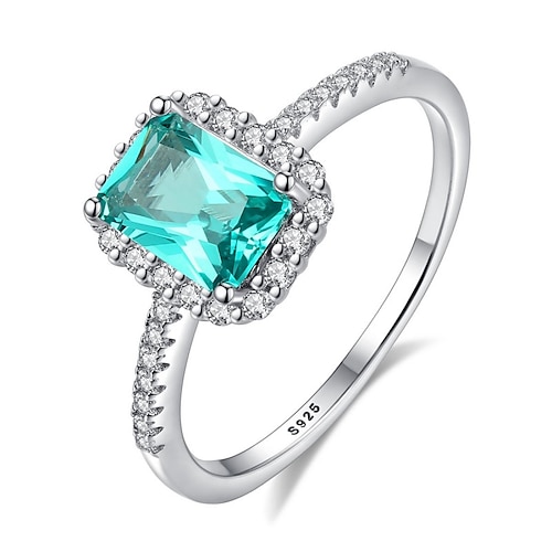 

Ring Party Classic Light Green S925 Sterling Silver Precious Stylish Simple 1PC Synthetic Diamond / Women's