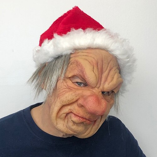 

Santa Claus Mask Old Man Latex Headwear Halloween Party Props Old Man Mask