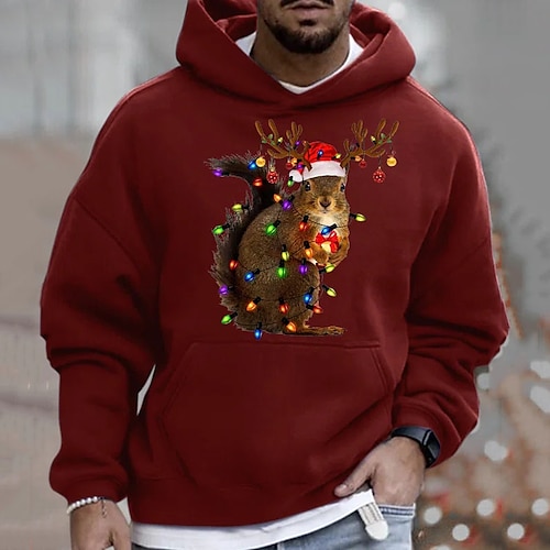 

Men's Hoodie Pullover Hoodie Sweatshirt Green Black Red Navy Blue Gray Hooded Graphic Letter Christmas Sports & Outdoor Sports Hot Stamping Fleece Basic Casual Thin fleece Winter Clothing Apparel