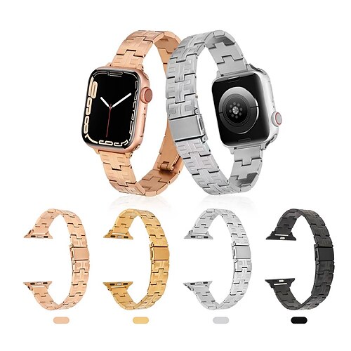 

1PC Smart Watch Band Compatible with Apple iWatch Series 8/7/6/5/4/3/2/1 / SE Metal Band for iWatch Smartwatch Strap Wristband Stainless Steel Waterproof Luxury Adjustable