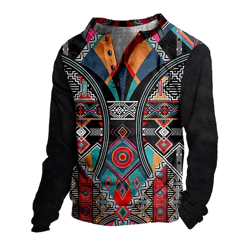 

Kids Boys Sweatshirt Pullover Geometric Long Sleeve V Neck Children Top Outdoor Sweatshirt Vacation Vintage Black Winter 7-13 Years / Fall
