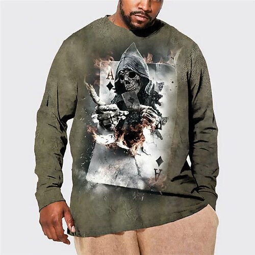 

Men's Plus Size Pullover Sweatshirt Big and Tall Graphic Crew Neck Long Sleeve Spring & Fall Basic Fashion Streetwear Comfortable Casual Sports Tops