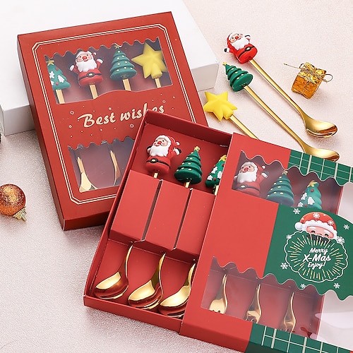 

New Year Christmas Spoon Fork Christmas Decorations for Home Xmas Gifts Navidad 2022 Christmas Tableware Decor Kids Gifts