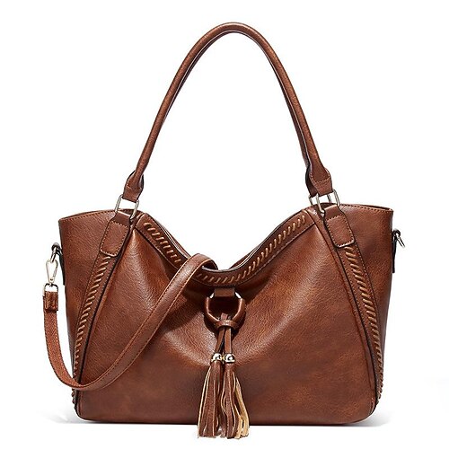 

Women's Work Bag Top Handle Bag Shoulder Bag PU Leather Office & Career deep grey Red Brown Black
