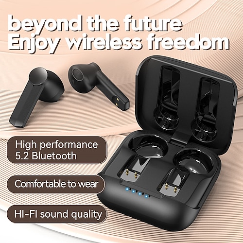 

NIA F2 True Wireless Headphones TWS Earbuds In Ear Bluetooth 5.2 Stereo with Charging Box ENC Environmental Noise Cancellation for Apple Samsung Huawei Xiaomi MI Gym Workout Running Everyday Use