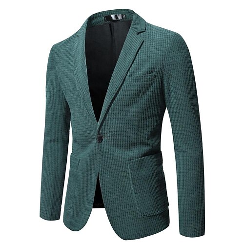 

Men's Casual Blazer Regular Standard Fit Solid Colored Single Breasted One-button ArmyGreen khaki Red 2022