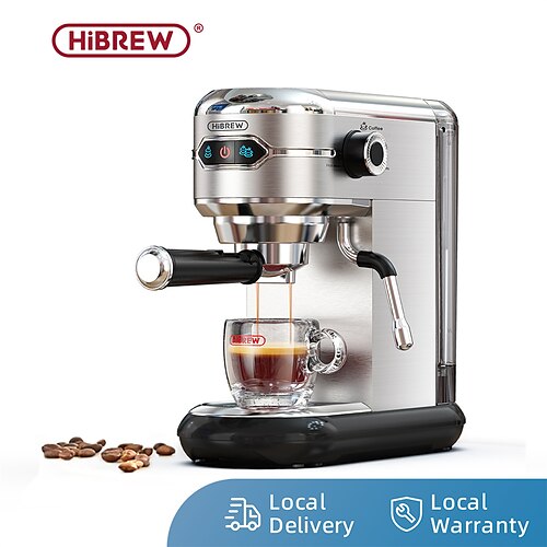 

HiBREW Coffee Maker Cafetera 19 Bar Inox Semi Automatic Super Slim ESE POD& Powder Espresso Cappuccino Machine Hot Water H11