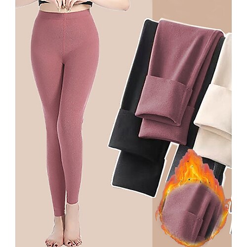 

Women's Fleece Pants Tights Leggings Fleece lined Heath Grey Purple Pink High Waist Fashion Causal High Elasticity Ankle-Length Thermal Warm Solid Color M L XL 2XL 3XL