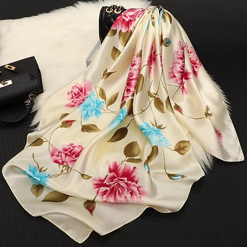 

Women's Muslim Hijab Kerchief Daily Holiday Flowers Polyester Bohemia Vintage Retro Warm Casual / Daily 1 PC