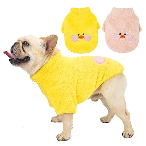 

Dog Cat Coat Solid Colored Adorable Stylish Ordinary Outdoor Casual Daily Winter Dog Clothes Puppy Clothes Dog Outfits Warm Pink Yellow Costume for Girl and Boy Dog Coral Fleece S M L XL XXL