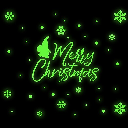 

Luminous PVC Static Cling Merry Christmas Snowflake Glass Film Window Privacy Sticker Home Bathroom Decortion / Window Film / Window Sticker / Door Sticker Wall Stickers for bedroom living room