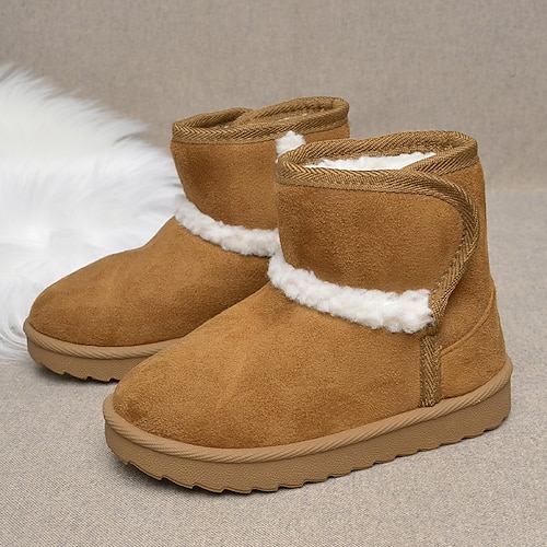 

Jungen Mädchen Stiefel Täglich Casual Schneestiefel Flaum Futter Wildleder Atmungsaktivität Rutschfest Schulschuhe Kleine Kinder (4-7 Jahre) Täglich Drinnen draußen Wanderschuhe Draußen