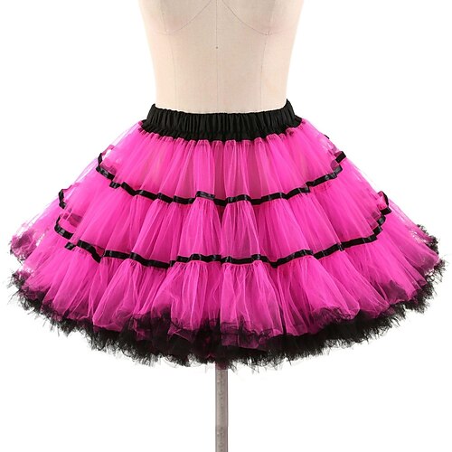 

Women's Petticoat Mini Organza Blue Pink Orange Red Skirts Ruffle Layered Fashion Performance One-Size / Loose Fit