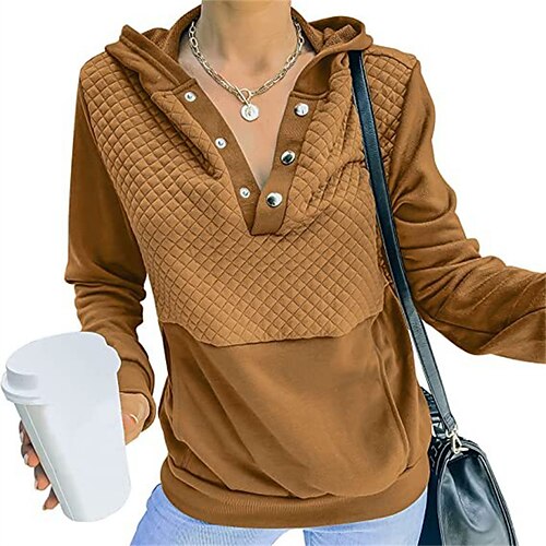 

Women's Hoodie Sweatshirt Pullover Basic Front Pocket Green Black Blue Solid Color Street Hoodie Long Sleeve S M L XL 2XL